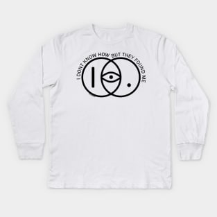 iDKHOW circle logo black ver. Kids Long Sleeve T-Shirt